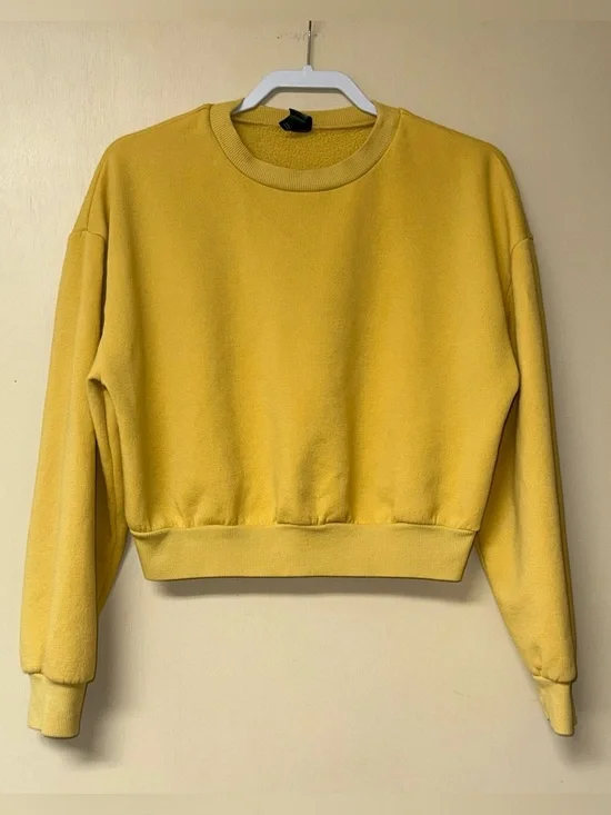 Wild Fable Mustard Yellow Crewneck Sweatshirt - Cropped - Picture 1 of 5